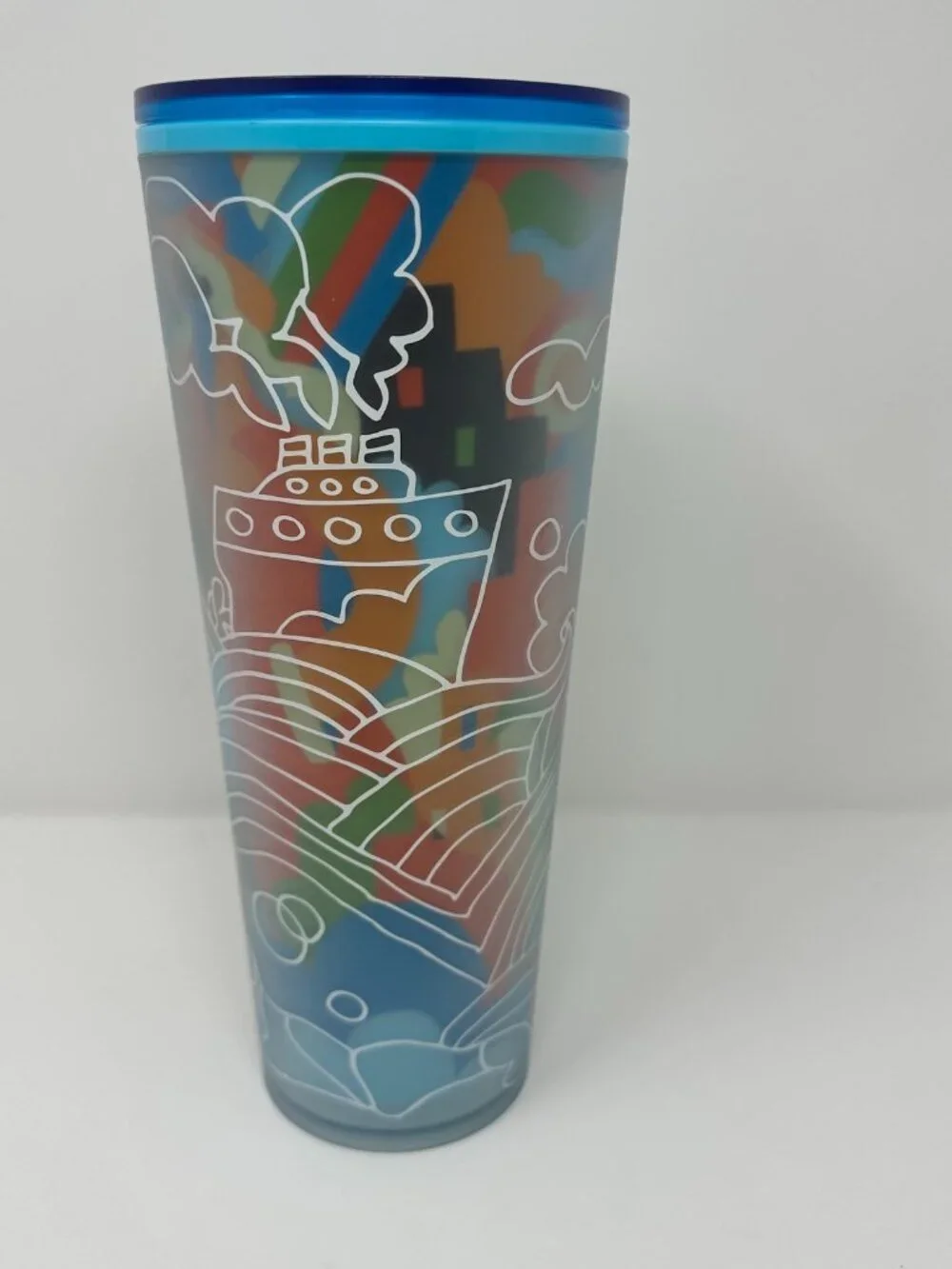 GUC 2024 Starbucks Colorful Misha Tyutyunik 24oz Travel Tumbler, No Straw
